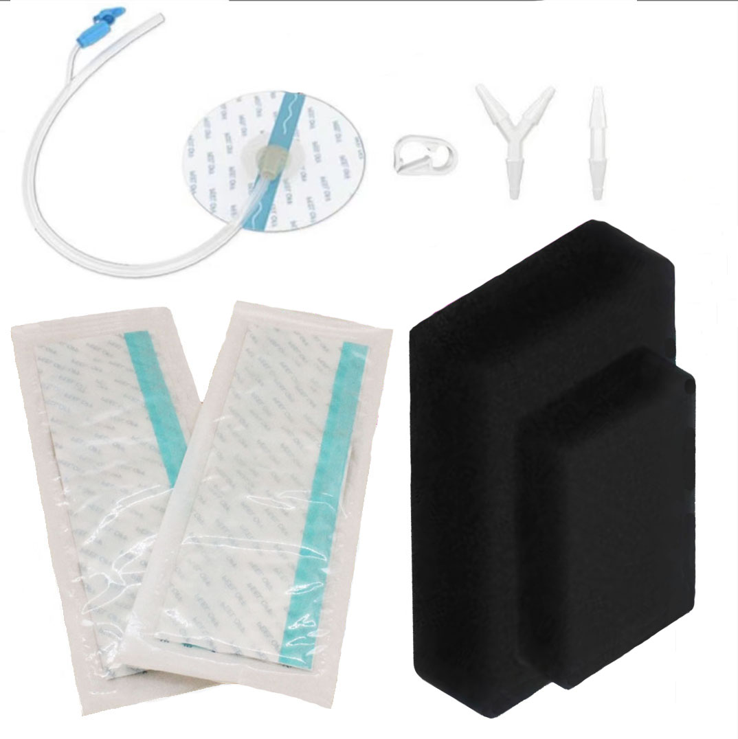 Negative pressure wound therapy dressing kit black PU sponge